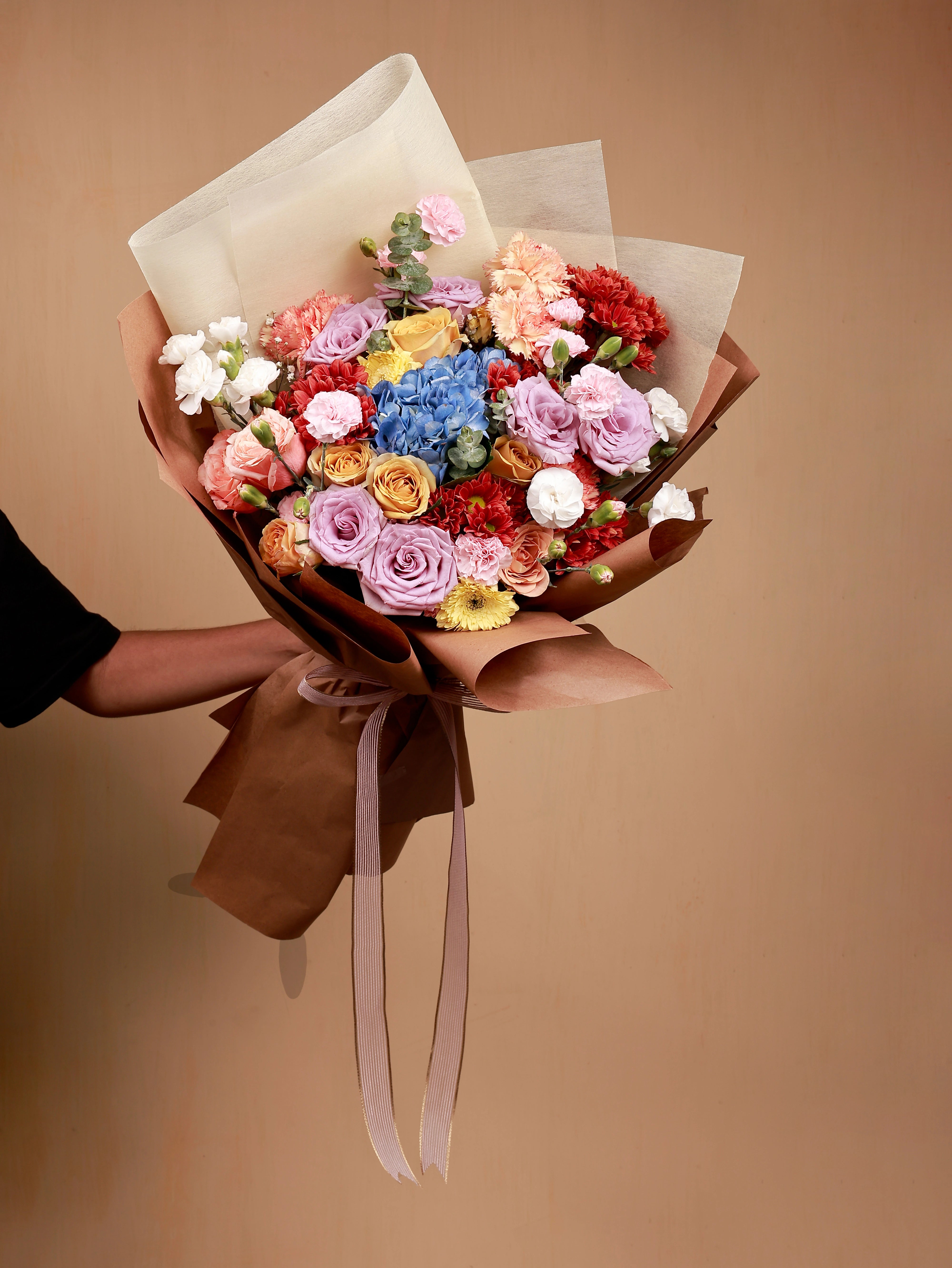 A dashing bouquet of colorful flowers